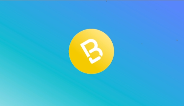 letter B on yellow circle and blue background